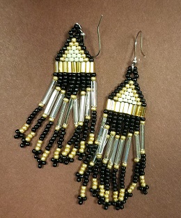 Black and Gold dangle earrings